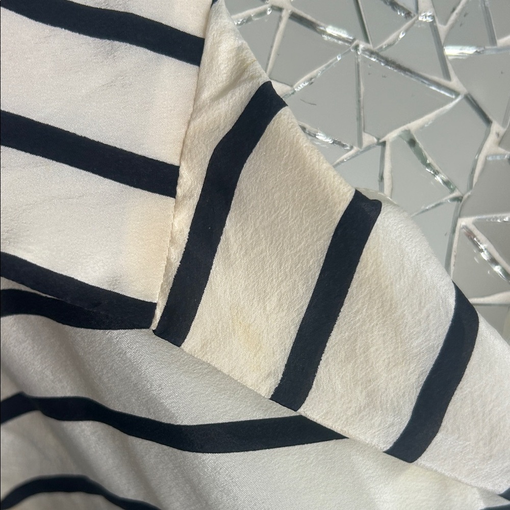 VINTAGE CHANEL SILK Striped Black and White Women's Dress - Picture 15 of 16